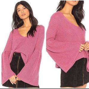 Pink free people sweater